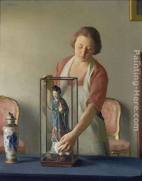 The Figurine painting - William McGregor Paxton The Figurine art painting